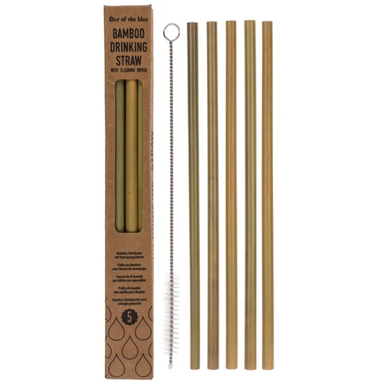 Slamice iz bambusa s krtačem (5 kosov)