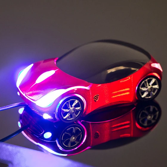 USB optična miška v obliki avtomobila - rdeča